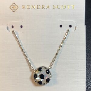 Last one! Kendra Scott SILVER mother of pearl Soccer reversible Necklace